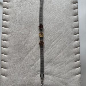 Pulsera El Arbol de la Vida de malla milanesa con detalles tricolor