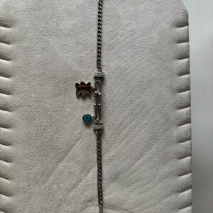 Pulsera Modelo Amuleto Osito con ojo turco azul y circonitas
