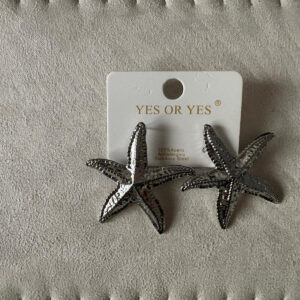 Pendientes Modelo Coral Plateado en forma de estrella de mar