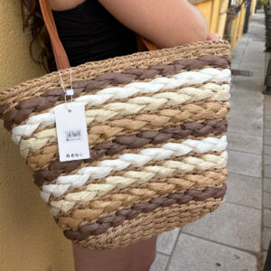 Bolso de rafia tricolor Modelo Tarida
