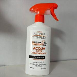 Agua Súper Bronceadora Hidratante y Refrescante Hello Summer Retinol Complex 400 ml