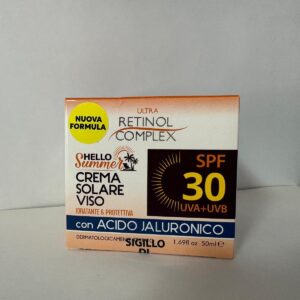 Crema Solar Facial Antiedad SPF 30 con Ácido Hialurónico Hello Summer Retinol Complex 50 ml