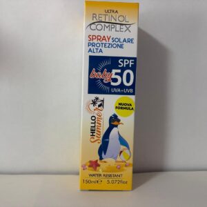 Spray Solar Infantil SPF 50 Alta Protección Hello Summer Retinol Complex 150 ml