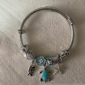 Pulsera de Charms 100% Acero MODELO AGUA DULCE - Edicion Marina Turquesa